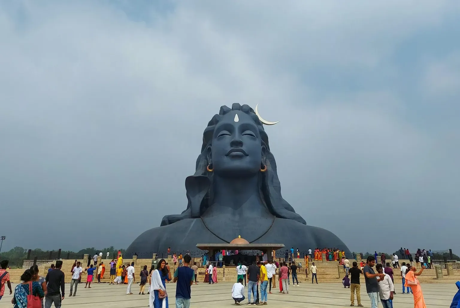 People visiting Adi yogi Lord Shiva